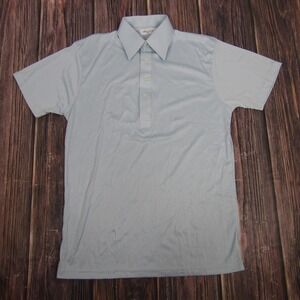 Collars & Co Polo Shirt Mens Small Blue Solid Dress Collar Performance Golf